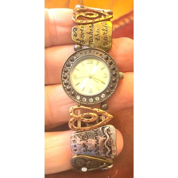 Women's Inspire Watch, Crystal Accents, Several Metal Types, Love Messages - Picture 1 of 3